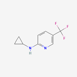 molecular formula C9H9F3N2 B13100098 N-cyclopropyl-5-(trifluoromethyl)pyridin-2-amine 