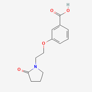 molecular formula C13H15NO4 B1310035 3-[2-(2-氧代-吡咯烷-1-基)-乙氧基]-苯甲酸 CAS No. 879040-85-4