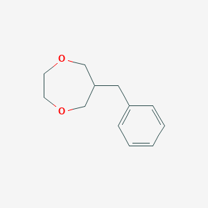 molecular formula C12H16O2 B13100352 6-Benzyl-1,4-dioxepane 