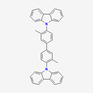 molecular formula C38H28N2 B13100369 9,9'-(3,3'-Dimethyl-[1,1'-biphenyl]-4,4'-diyl)bis(9H-carbazole) 