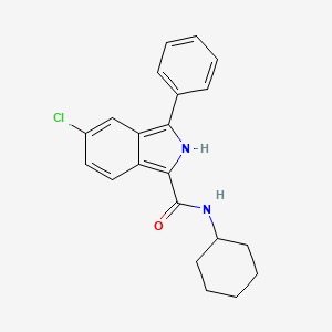 molecular formula C21H21ClN2O B13100384 5-Chloro-N-cyclohexyl-3-phenyl-2H-isoindole-1-carboxamide CAS No. 61295-34-9