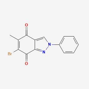 molecular formula C14H9BrN2O2 B13100387 6-Bromo-5-methyl-2-phenyl-2H-indazole-4,7-dione CAS No. 112664-90-1