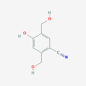 molecular formula C9H9NO3 B13100401 4-Hydroxy-2,5-bis(hydroxymethyl)benzonitrile 