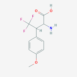 molecular formula C11H12F3NO3 B13100447 2-Amino-4,4,4-trifluoro-3-(4-methoxyphenyl)butanoic acid 