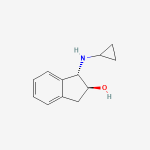 molecular formula C12H15NO B13100469 (1S,2S)-1-(Cyclopropylamino)-2,3-dihydro-1H-inden-2-ol 