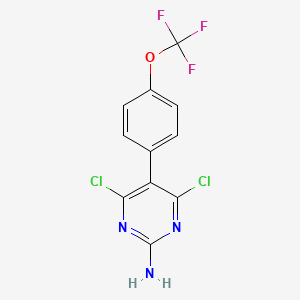 4,6-Dichloro-5-(4-(trifluoromethoxy)phenyl)pyrimidin-2-amine