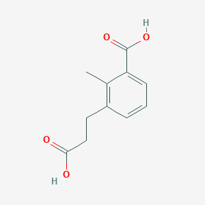 molecular formula C11H12O4 B13100500 3-(2-Carboxyethyl)-2-methylbenzoic acid 