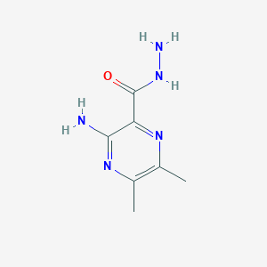 molecular formula C7H11N5O B13100503 3-Amino-5,6-dimethylpyrazine-2-carbohydrazide CAS No. 6761-40-6