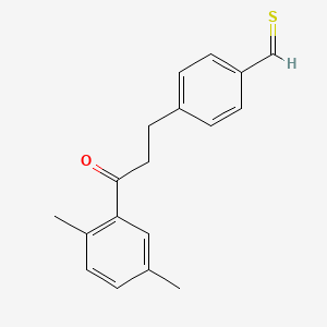 molecular formula C18H18OS B13100530 4-[3-(2,5-Dimethylphenyl)-3-oxopropyl]thiobenzaldehyde 