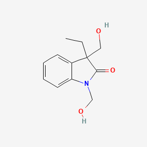 molecular formula C12H15NO3 B13100535 3-Ethyl-1,3-bis(hydroxymethyl)indolin-2-one 