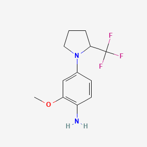 molecular formula C12H15F3N2O B13100815 2-Methoxy-4-(2-trifluoromethyl-pyrrolidin-1-yl)-aniline 