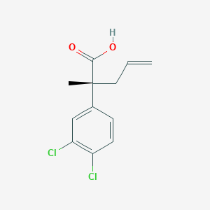 molecular formula C12H12Cl2O2 B13100822 (R)-2-(3,4-Dichlorophenyl)-2-methylpent-4-enoic acid 