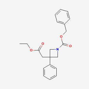 Benzyl 3-(2-ethoxy-2-oxoethyl)-3-phenylazetidine-1-carboxylate