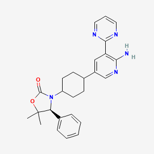 (4s)-3-{trans-4-[6-Amino-5-(Pyrimidin-2-Yl)pyridin-3-Yl]cyclohexyl}-5,5-Dimethyl-4-Phenyl-1,3-Oxazolidin-2-One