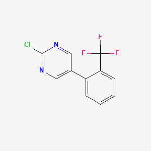 molecular formula C11H6ClF3N2 B13101102 2-Chloro-5-(2-(trifluoromethyl)phenyl)pyrimidine 