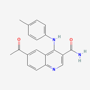 6-Acetyl-4-(p-tolylamino)quinoline-3-carboxamide