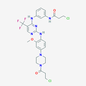 3-Chloro-N-(3-((2-((4-(4-(3-chloropropanoyl)piperazin-1-yl)-2-methoxyphenyl)amino)-5-(trifluoromethyl)pyrimidin-4-yl)amino)phenyl)propanamide