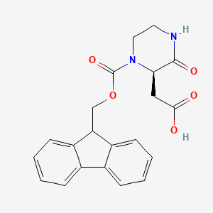 2-[(2R)-1-(9H-fluoren-9-ylmethoxycarbonyl)-3-oxopiperazin-2-yl]acetic acid