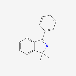 molecular formula C16H15N B13101331 1,1-Dimethyl-3-phenyl-1H-isoindole 