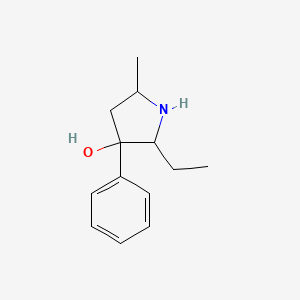 molecular formula C13H19NO B13102068 2-Ethyl-5-methyl-3-phenylpyrrolidin-3-ol 