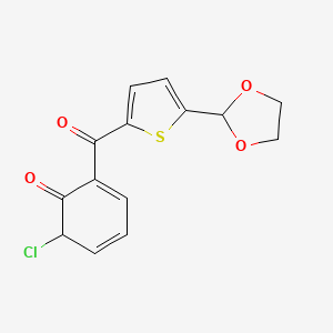 6-Chloro-2-[5-(1,3-dioxolan-2-yl)thiophene-2-carbonyl]cyclohexa-2,4-dien-1-one