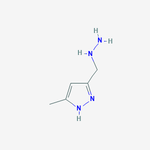 molecular formula C5H10N4 B13102157 3-(Hydrazinylmethyl)-5-methyl-1H-pyrazole 