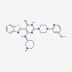 (R)-5-(Benzo[d]thiazol-2-yl)-2-(4-(4-methoxypyridin-2-yl)piperazin-1-yl)-6-(piperidin-3-ylamino)pyrimidin-4(3H)-one