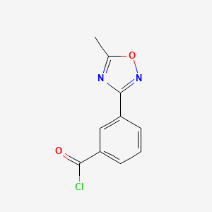 molecular formula C10H7ClN2O2 B13102241 3-(5-Methyl-1,2,4-oxadiazol-3-yl)benzoyl chloride CAS No. 522646-39-5