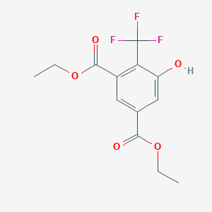 molecular formula C13H13F3O5 B13102272 Diethyl 5-hydroxy-4-(trifluoromethyl)isophthalate 