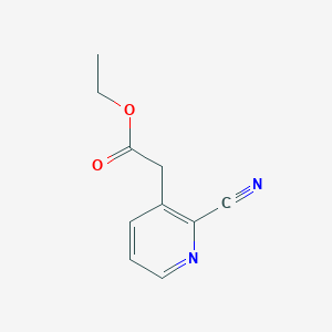 molecular formula C10H10N2O2 B13102304 Ethyl 2-(2-cyanopyridin-3-YL)acetate 