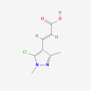 molecular formula C8H9ClN2O2 B1310235 3-(5-chloro-1,3-dimethyl-1H-pyrazol-4-yl)prop-2-enoic acid CAS No. 683274-68-2