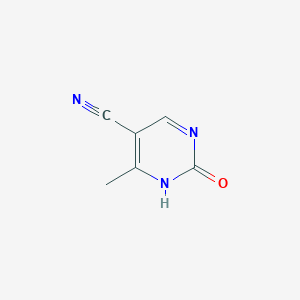 molecular formula C6H5N3O B13102382 2-Hydroxy-4-methylpyrimidine-5-carbonitrile 