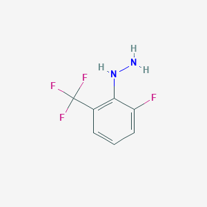 molecular formula C7H6F4N2 B13102383 1-(2-Fluoro-6-(trifluoromethyl)phenyl)hydrazine 