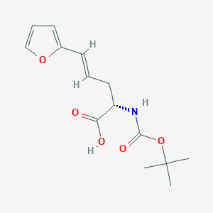 molecular formula C14H19NO5 B13102385 (S)-2-((Tert-butoxycarbonyl)amino)-5-(furan-2-YL)pent-4-enoic acid 