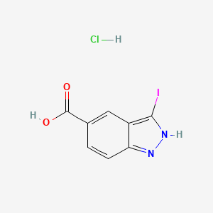 molecular formula C8H6ClIN2O2 B13102388 3-Iodo-1H-indazole-5-carboxylicacidhydrochloride 