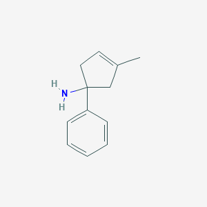 molecular formula C12H15N B13102431 3-Methyl-1-phenylcyclopent-3-enamine 