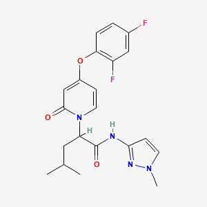 molecular formula C21H22F2N4O3 B13102459 2-(4-(2,4-Difluorophenoxy)-2-oxopyridin-1(2H)-yl)-4-methyl-N-(1-methyl-1H-pyrazol-3-yl)pentanamide 