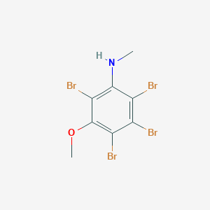 molecular formula C8H7Br4NO B13102463 2,3,4,6-Tetrabromo-5-methoxy-N-methylaniline 