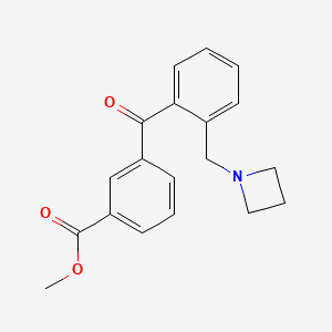 molecular formula C19H19NO3 B13102483 Methyl 3-(2-(azetidin-1-ylmethyl)benzoyl)benzoate 