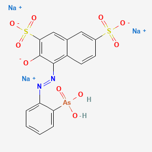 molecular formula C16H10AsN2Na3O10S2 B1310252 Trisodium 4-[(O-arsonophenyl)azo]-3-oxidonaphthalene-2,7-disulphonate CAS No. 53669-45-7