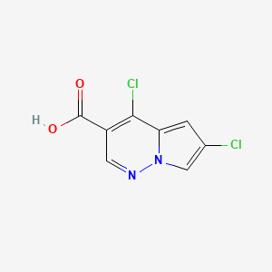 molecular formula C8H4Cl2N2O2 B13102534 4,6-Dichloropyrrolo[1,2-B]pyridazine-3-carboxylic acid 