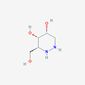 molecular formula C5H12N2O3 B13102548 (3r,4s,5r)-3-(Hydroxymethyl)-1,2-Diazinane-4,5-Diol 