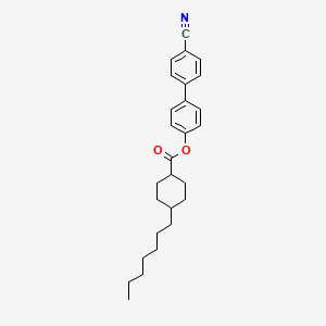 molecular formula C27H33NO2 B1310258 Cyclohexanecarboxylic acid, 4-heptyl-, 4'-cyano[1,1'-biphenyl]-4-yl ester, trans- CAS No. 67284-61-1
