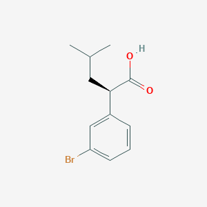 molecular formula C12H15BrO2 B13102594 (R)-2-(3-Bromophenyl)-4-methylpentanoic acid 