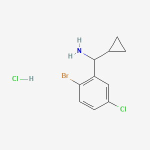 molecular formula C10H12BrCl2N B13102604 (2-Bromo-5-chlorophenyl)(cyclopropyl)methanamine hydrochloride 