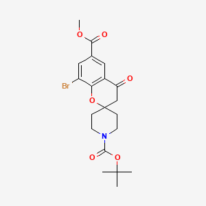 molecular formula C20H24BrNO6 B13102641 1'-Tert-butyl 6-methyl 8-bromo-4-oxospiro[chroman-2,4'-piperidine]-1',6-dicarboxylate 