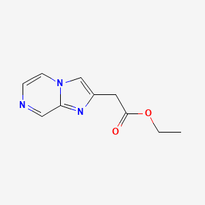 molecular formula C10H11N3O2 B13102651 Ethyl 2-(imidazo[1,2-a]pyrazin-2-yl)acetate 