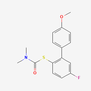 molecular formula C16H16FNO2S B13102679 S-(5-Fluoro-4'-methoxy-[1,1'-biphenyl]-2-yl) dimethylcarbamothioate 