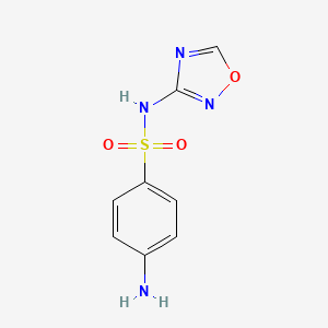 molecular formula C8H8N4O3S B13102701 4-amino-N-(1,2,4-oxadiazol-3-yl)benzenesulfonamide 