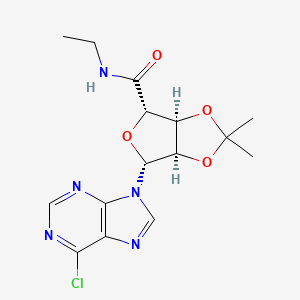 molecular formula C15H18ClN5O4 B13102725 (3aS,4S,6R,6aR)-6-(6-Chloro-9H-purin-9-yl)-N-ethyl-2,2-dimethyltetrahydrofuro[3,4-d][1,3]dioxole-4-carboxamide 